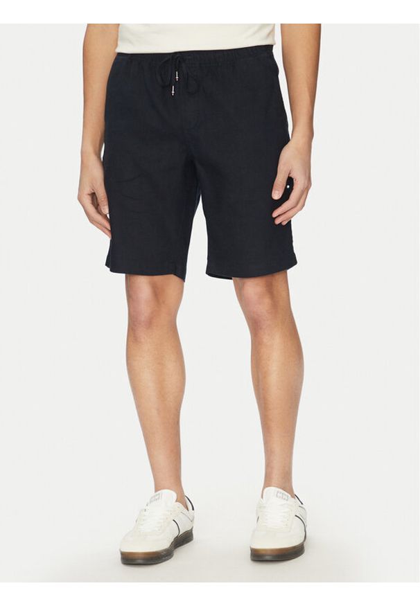 TOMMY HILFIGER - Tommy Hilfiger Szorty materiałowe Harlem MW0MW37804 Granatowy Regular Fit. Kolor: niebieski. Materiał: len