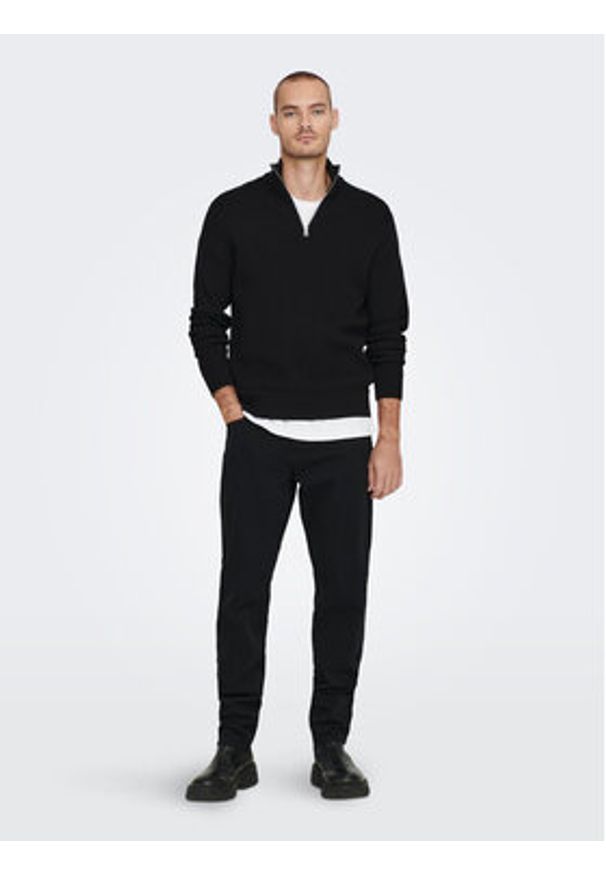 Only & Sons Sweter 22023210 Czarny Regular Fit. Kolor: czarny. Materiał: bawełna