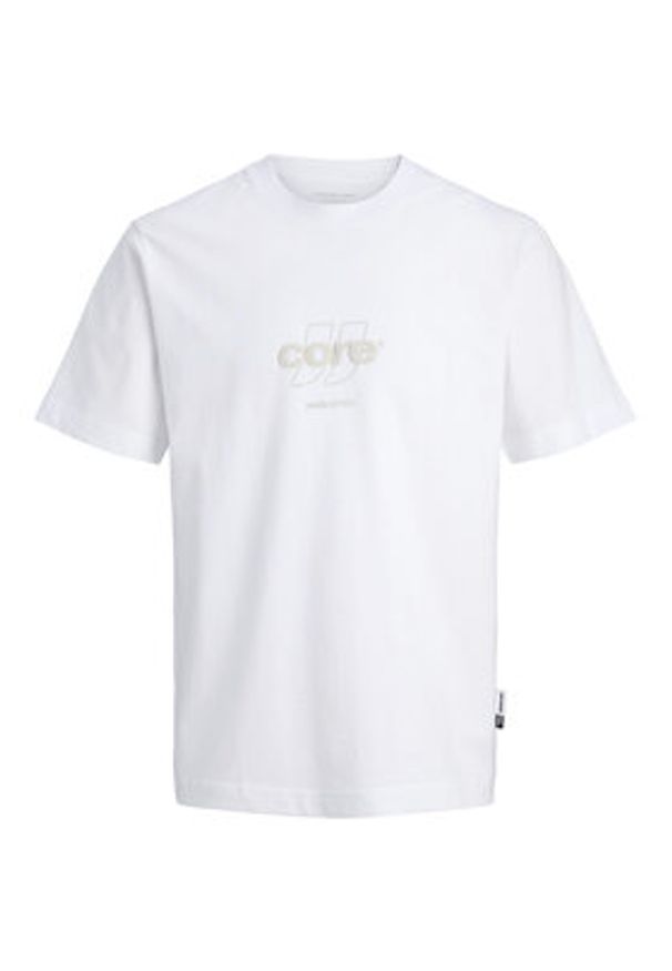 Jack & Jones T-Shirt Club 12289868 Biały Relaxed Fit. Kolor: biały. Materiał: bawełna