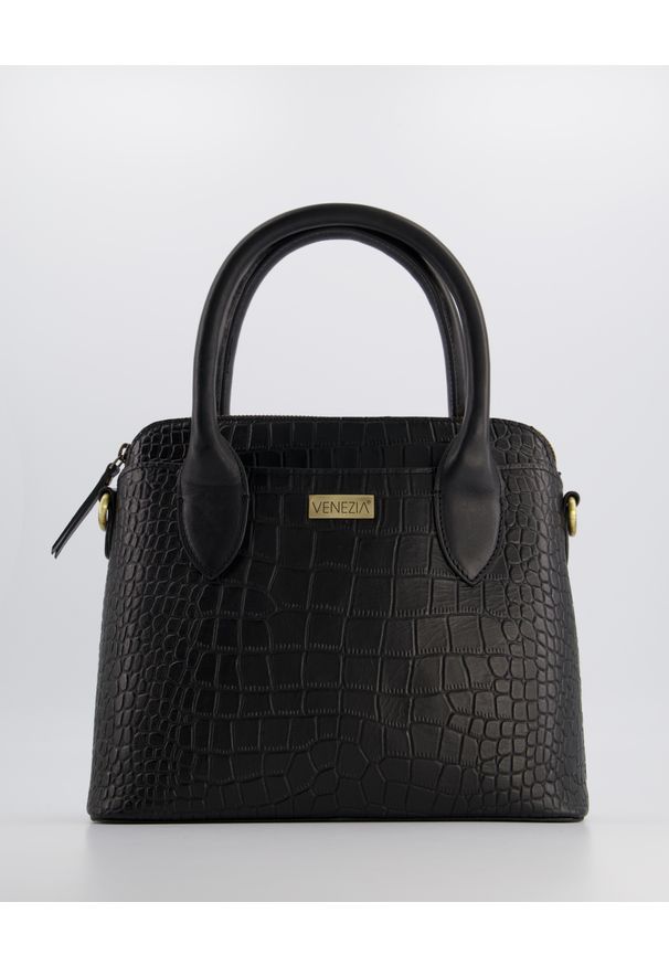 Venezia - TORBA Z MOTYWEM ZWIERZĘCYM VNZ-04 CR-FL BLA. Wzór: motyw zwierzęcy. Materiał: skórzane
