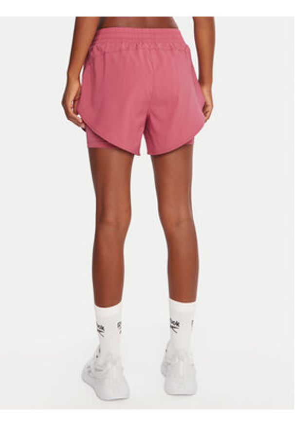 Reebok Szorty sportowe RK25186CCW Różowy Slim Fit. Kolor: różowy. Materiał: syntetyk