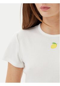 only - ONLY T-Shirt Daniella 15350554 Biały Slim Fit. Kolor: biały. Materiał: syntetyk #5