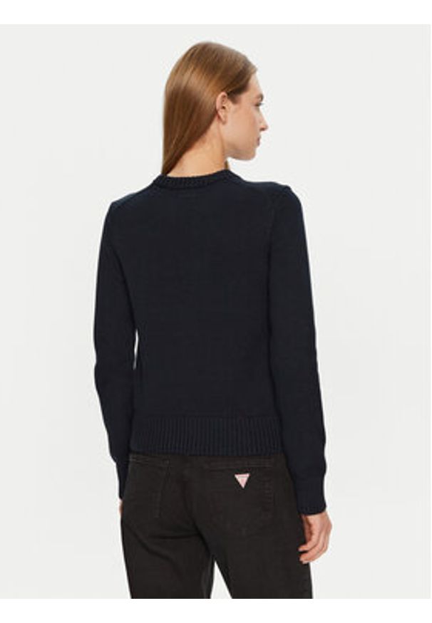 Guess Jeans Sweter W4BR10 Z3HM1 Niebieski Regular Fit. Kolor: niebieski. Materiał: bawełna