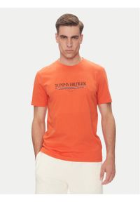 TOMMY HILFIGER - Tommy Hilfiger T-Shirt Brand Love MW0MW40324 Pomarańczowy Regular Fit. Kolor: pomarańczowy. Materiał: bawełna