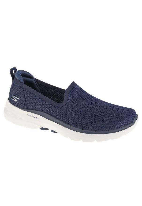 skechers - Buty sportowe Sneakersy damskie, Skechers Go Walk 6 - Clear Virtue. Kolor: niebieski. Model: Skechers Sport. Sport: turystyka piesza