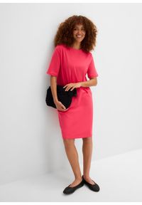 bonprix - Sukienka T-shirtowa (2 szt.). Kolor: różowy. Materiał: bawełna. Typ sukienki: oversize #3