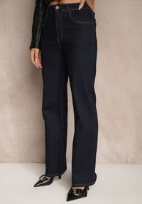 Renee - Niebieskie Jeansy High Waist Straight Leg Linssea. Okazja: na co dzień, na spacer. Stan: podwyższony. Kolekcja: plus size. Kolor: niebieski. Styl: casual #3