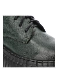 Zielone Botki Armodo Ciepłe Obuwie Damskie. Okazja: na co dzień. Kolor: zielony. Materiał: skóra. Styl: casual #7