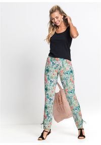 bonprix - Bawełniany tank top. Kolor: czarny. Materiał: bawełna, koronka. Wzór: koronka. Styl: klasyczny #2