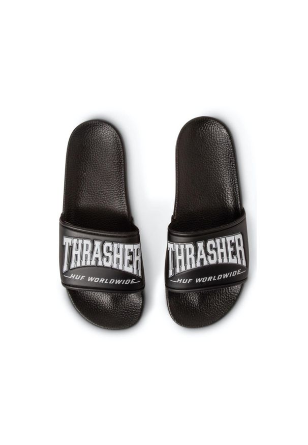 Klapki basenowe unisex HUF x Thrasher. Kolor: czarny