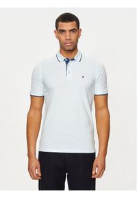 Jack & Jones - Jack&Jones Polo Jjepaulos 12136668 Turkusowy Slim Fit. Typ kołnierza: polo. Kolor: turkusowy. Materiał: bawełna