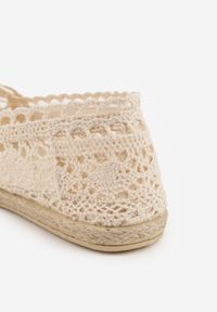 Born2be - Beżowe Ażurowe Espadryle na Podeszwie z Plecionki Satisfyinglys. Okazja: do pracy, na co dzień, na spotkanie biznesowe. Kolor: beżowy. Materiał: materiał, len. Szerokość cholewki: normalna. Wzór: ażurowy. Sezon: lato. Styl: boho, biznesowy, klasyczny, casual #9