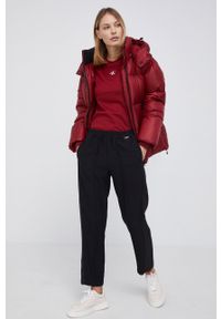 Calvin Klein Jeans Kurtka puchowa J20J216884.4890 damska kolor bordowy zimowa oversize. Kolor: czerwony. Materiał: puch. Wzór: gładki. Sezon: zima #2
