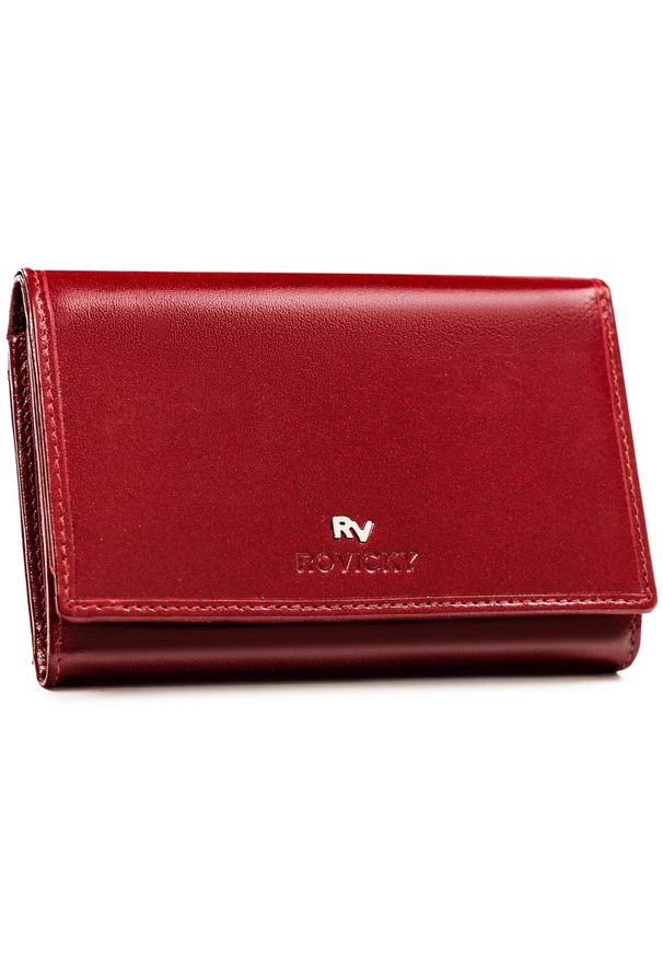 ROVICKY - Portfel damski Rovicky RV-27079-BCA czerwony. Kolor: czerwony. Materiał: materiał, skóra