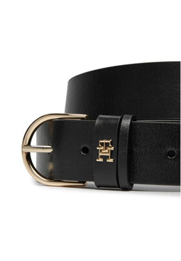 TOMMY HILFIGER - Tommy Hilfiger Pasek Damski Essential Effortless 3.5 AW0AW16837 Czarny. Kolor: czarny. Materiał: skóra