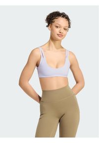 Adidas - adidas Biustonosz sportowy Optime Workout Reversible Twist Light Support Bra KS6053 Fioletowy jasny. Kolor: fioletowy. Materiał: syntetyk #1