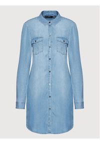 Vero Moda Sukienka jeansowa Silla 10184172 Niebieski Regular Fit. Kolor: niebieski. Materiał: lyocell