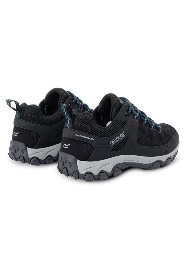 Regatta - Buty damskie trekkingowe niskie z membraną Edgepoint IV. Kolor: czarny. Materiał: syntetyk. Szerokość cholewki: normalna. Styl: sportowy