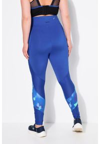 ULLA POPKEN - Damskie Sportowe legginsy szybkoschnące wysoki stan kieszeń na zamek. Stan: podwyższony. Kolekcja: plus size. Kolor: niebieski. Materiał: poliester, materiał