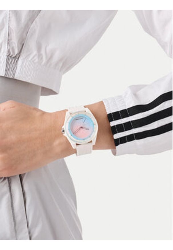 Adidas - adidas Zegarek AO Street Project Four Solar AOST25532 Biały. Kolor: biały. Styl: street