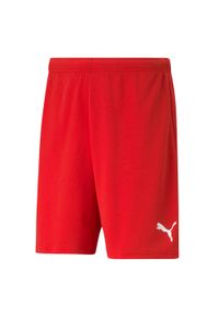 Puma - Męskie Spodenki Dresowe TeamRISE. Kolor: czerwony. Materiał: dresówka