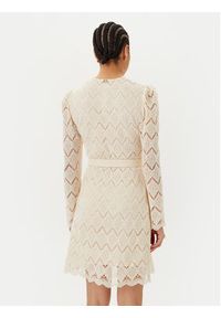 TwinSet - TWINSET Sukienka koktajlowa 251TP2402 Beżowy Regular Fit. Kolor: beżowy. Materiał: bawełna. Styl: wizytowy #6