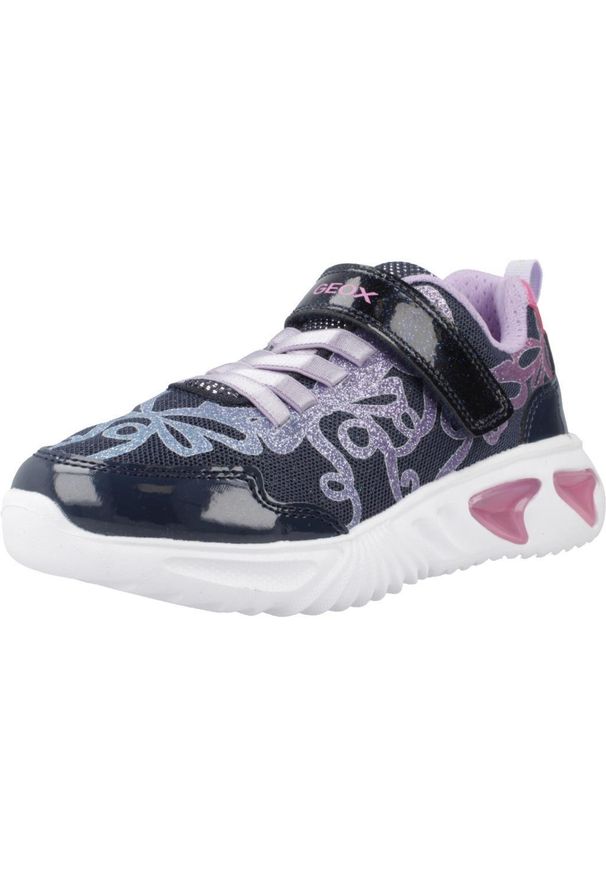Geox - Kapcie GEOX J ASSISTER GIRL Niebieski. Okazja: na co dzień. Kolor: niebieski. Materiał: syntetyk, tkanina