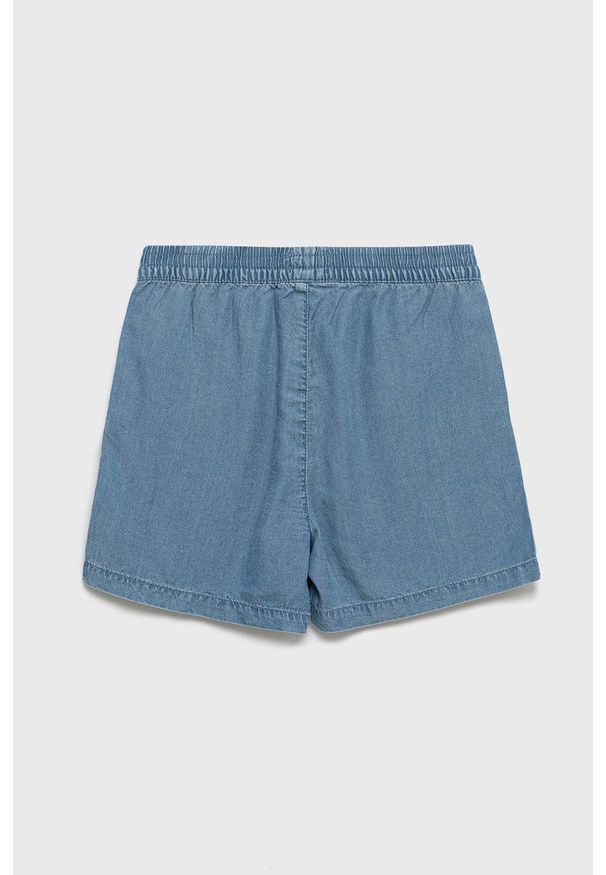Kids Only szorty dziecięce gładkie. Okazja: na co dzień. Kolor: niebieski. Materiał: lyocell, tkanina, jedwab, materiał. Wzór: gładki. Styl: casual