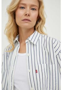 Levi's® - Levi's koszula bawełniana damska kolor biały relaxed z kołnierzykiem klasycznym. Okazja: na spotkanie biznesowe. Typ kołnierza: kołnierzyk klasyczny. Kolor: biały. Materiał: bawełna. Długość: długie. Styl: klasyczny #1