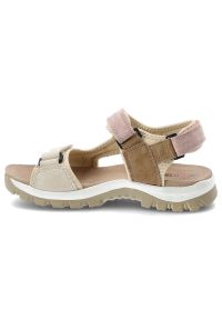 Sandały damskie Artiker, cholewka ze skóry naturalnej nubukowej regulowane paski z zapięciem na rzep, różowe, 58C1813. Okazja: na spacer. Zapięcie: rzepy. Kolor: różowy. Materiał: nubuk, skóra. Wzór: paski. Sezon: lato #3