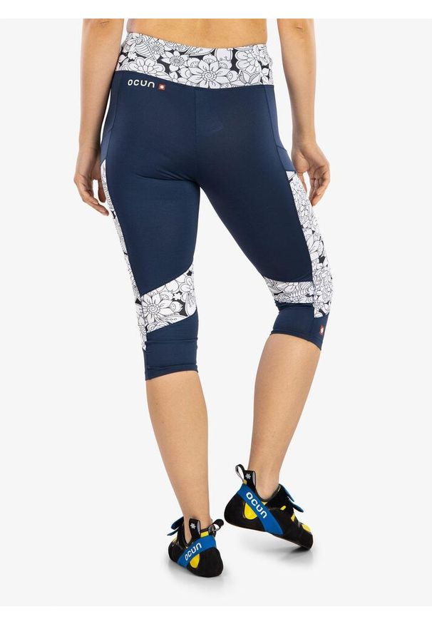 OCUN - Legging kobieta Ocun Rhea 3/4 sargasso. Kolor: niebieski. Sport: wspinaczka