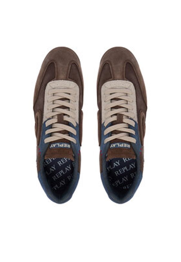 Replay - REPLAY Sneakersy GMSIB .000.C0002L Brązowy. Kolor: brązowy. Materiał: zamsz, skóra