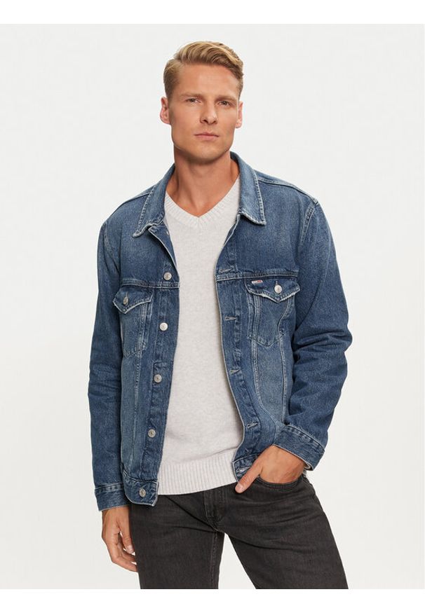 Tommy Jeans Koszula jeansowa Ryan DM0DM20495 Niebieski Regular Fit. Kolor: niebieski. Materiał: bawełna