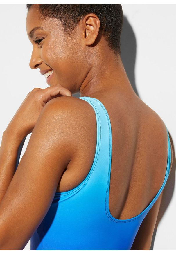 bonprix - Kostium kąpielowy o średnim stopniu modelowania sylwetki. Kolor: niebieski. Materiał: materiał