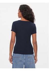 Tommy Jeans T-Shirt Tjw Slim Essential Rib V Ss DW0DW17385 Granatowy Slim Fit. Kolor: niebieski. Materiał: bawełna #3