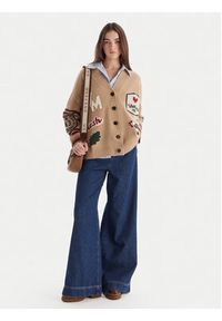Weekend Max Mara Kardigan Belgio 2525346082 Beżowy Relaxed Fit. Kolor: beżowy. Materiał: wełna #5