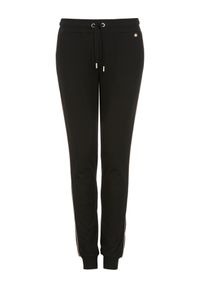 Ochnik - Spodnie dresowe damskie z lampasami. Kolor: czarny. Materiał: bawełna. Styl: sportowy #4