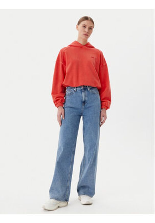 Tommy Jeans Bluza DW0DW20314 Pomarańczowy Relaxed Fit. Kolor: pomarańczowy. Materiał: bawełna