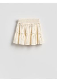 Reserved - Spódnica ze strukturalnej dzianiny - złamana biel. Materiał: dzianina #1