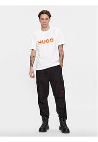 Hugo T-Shirt Danda 50504542 Biały Regular Fit. Kolor: biały. Materiał: bawełna