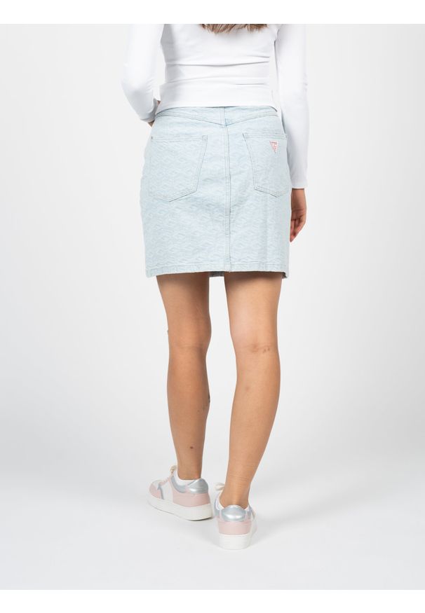 Guess Spódnica Jeansowa | W2PD0G D4S33 | Kobieta | Niebieski. Okazja: na co dzień. Kolor: niebieski. Materiał: bawełna, elastan. Styl: elegancki, casual