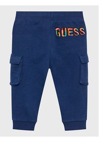 Guess Spodnie dresowe N3GQ11 KA6R0 Niebieski Relaxed Fit. Kolor: niebieski. Materiał: bawełna #2