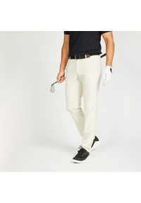INESIS - Spodnie do golfa męskie Inesis WW500. Kolor: beżowy. Materiał: elastan, poliester, materiał. Sport: golf