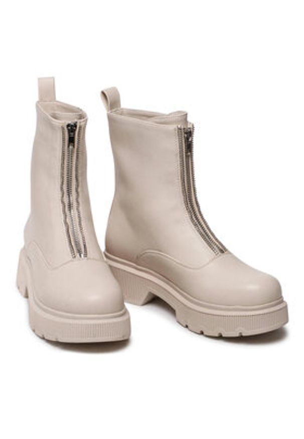 DeeZee Botki WS5956-02 Beżowy. Kolor: beżowy. Materiał: skóra