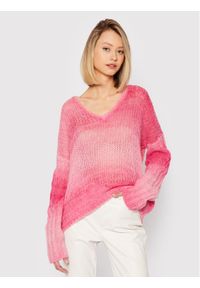 Guess Sweter Ariane W1BR14 Z2W30 Różowy Relaxed Fit. Kolor: różowy. Materiał: syntetyk