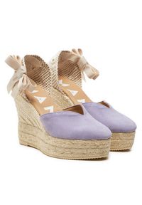 Manebi Espadryle Hamptons Heart-Shaped Wedge Espadrilles W 1.3 WH Fioletowy. Kolor: fioletowy. Materiał: zamsz, skóra