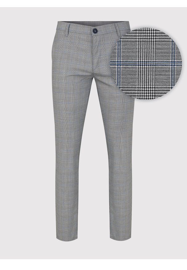 PAKO LORENTE – Szare męskie spodnie chino w kratę P23SF-WX-009-S-S - Pako Lorente. Kolor: szary. Materiał: wiskoza, poliester, elastan