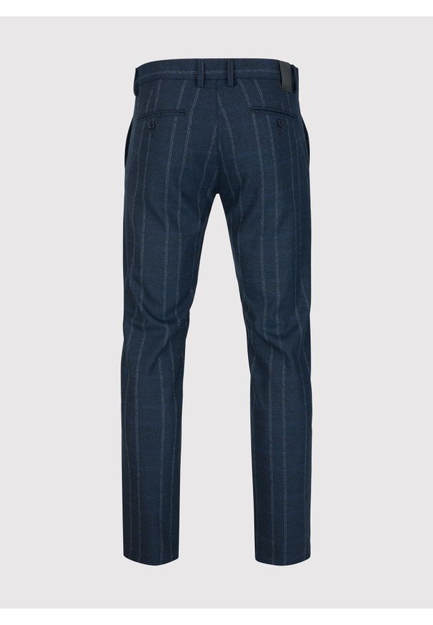 Pako Lorente - PAKO LORENTE – Granatowe spodnie męskie w kratę. Okazja: na co dzień, do pracy. Kolor: niebieski. Materiał: poliester, elastan, tkanina, wełna, włókno, wiskoza. Długość: długie. Sezon: zima, jesień. Styl: klasyczny, casual, elegancki