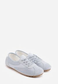 Born2be - Niebieskie Sneakersy z Imitacji Zamszu w Stylu Kultowych Tenisówek Aelliana. Okazja: na co dzień. Kolor: niebieski. Materiał: zamsz. Szerokość cholewki: normalna #3