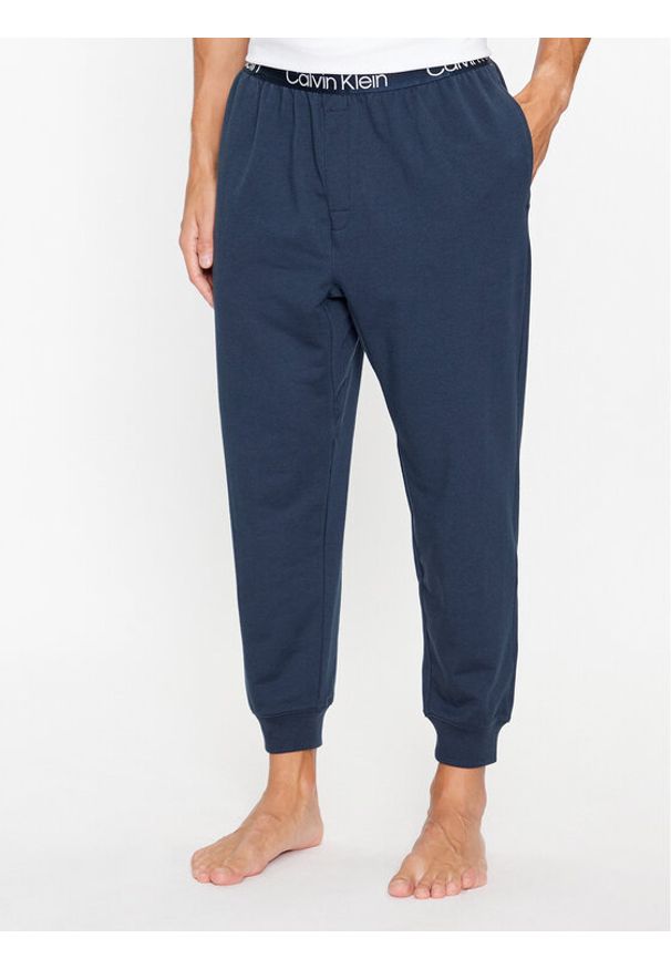Calvin Klein Underwear Spodnie piżamowe 000NM2175E Niebieski Regular Fit. Kolor: niebieski. Materiał: syntetyk, bawełna